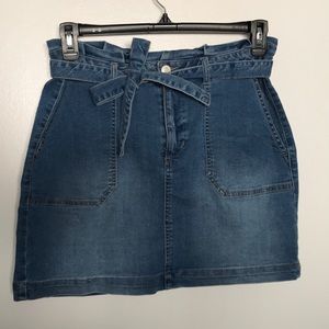 Denim bucket skirt